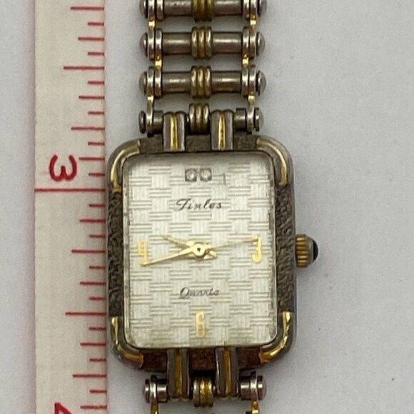 Tinles Women's Gold Silver Tone Stainless Strap Square Casual Quartz Wristwatch - Picture 1 of 9